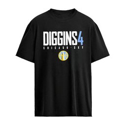Skylar Diggins 4 Chicago Sky WNBA Name and Number Logo T-Shirt