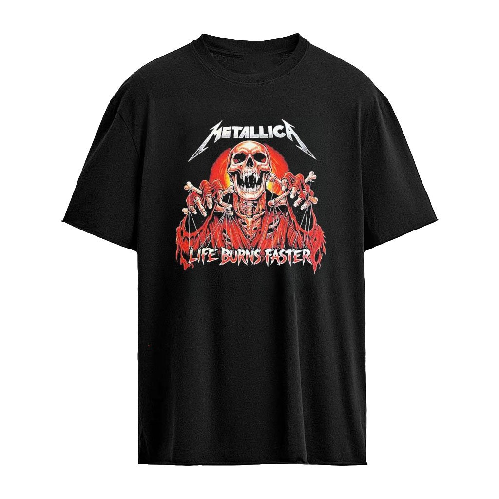 Metallica Las Vegas Live At Sphere 2026 2027 Life Burns Faster Tour Merch Residency Skeleton Puppeteer Shirt