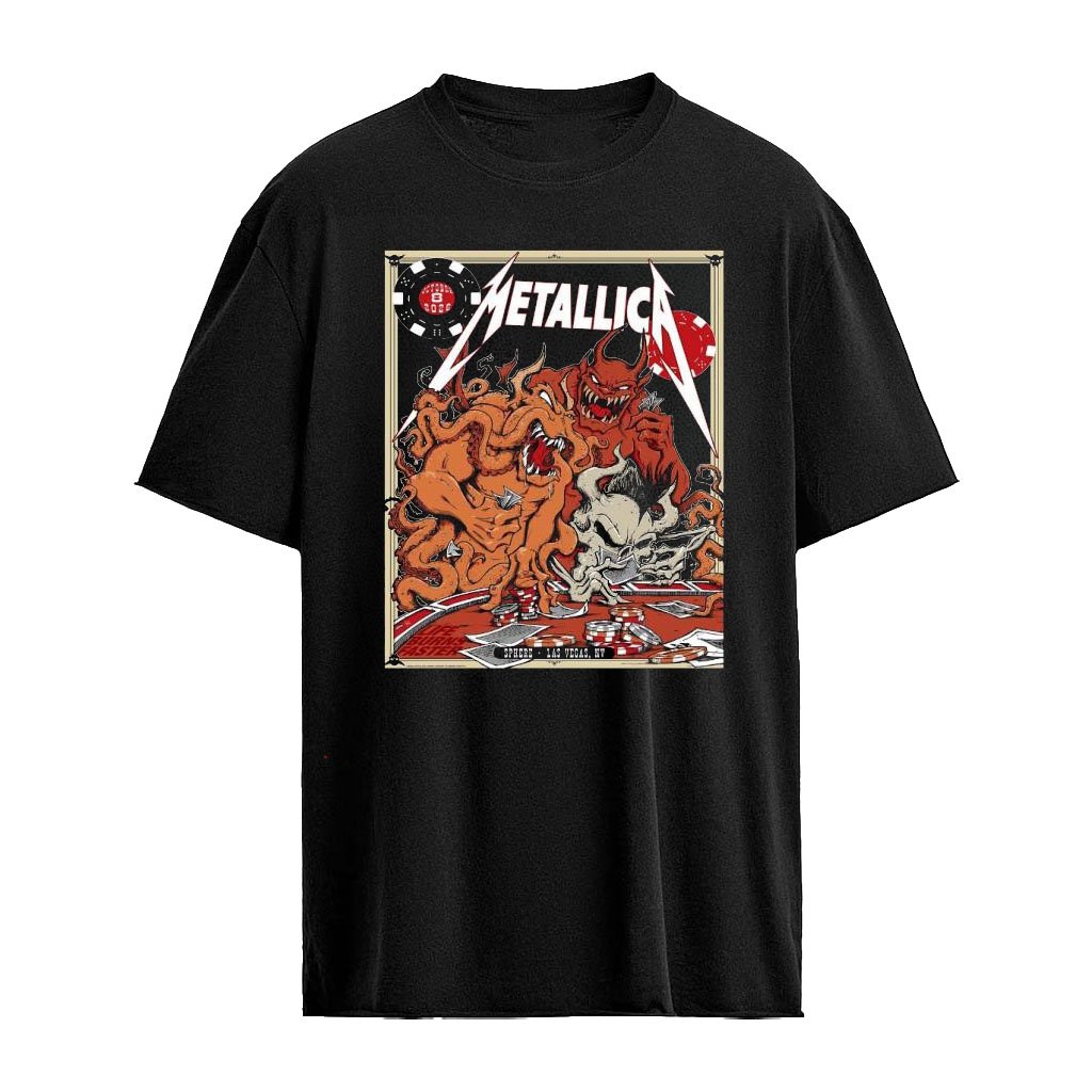 Metallica Live At Sphere Las Vegas 2026 Week 2 Night 1 Venue Poster Life Burns Faster Tour October 8 2026 Decor Poster Shirt
