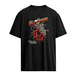 Cedar Point Halloween Halloweekends monsters riding roller coaster cartoon style shirt