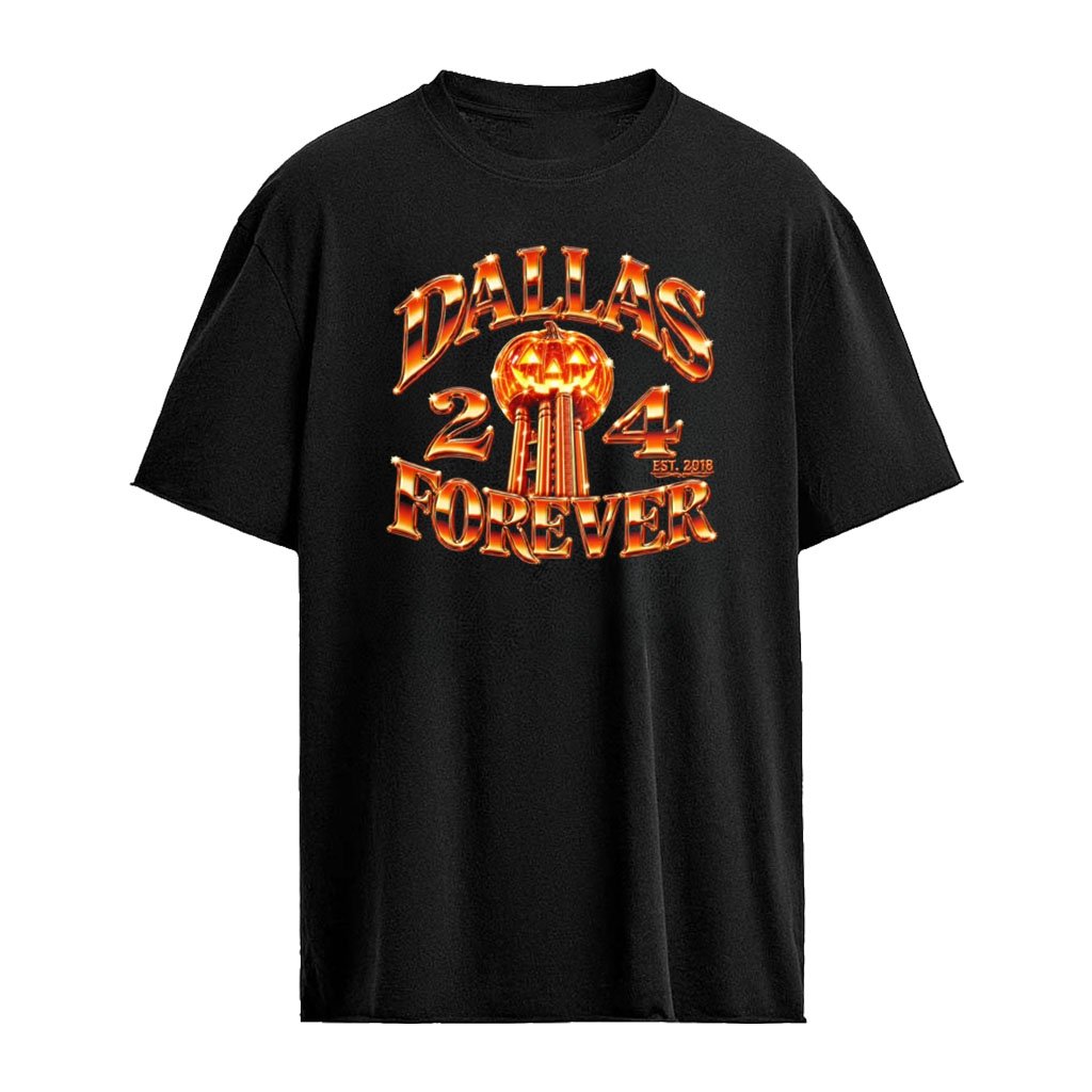 Dallas 2 4 Forever 2018 24 glowing pumpkin water tower illustration shirt