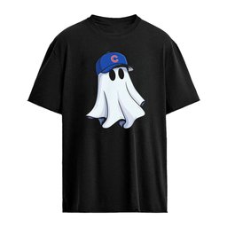 Chicago Cubs MLB ghost wearing baseball cap cartoon shirt