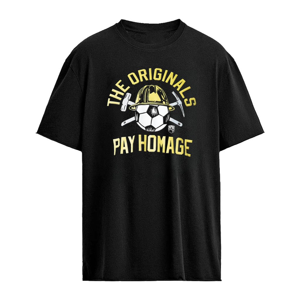 Columbus Crew MLS The s Pay Homage soccer ball hard hat pickaxes shirt