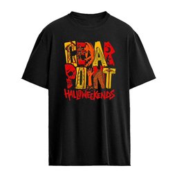 Cedar Point Halloween Halloweekends roller coasters skull scarecrow zombie hand shirt