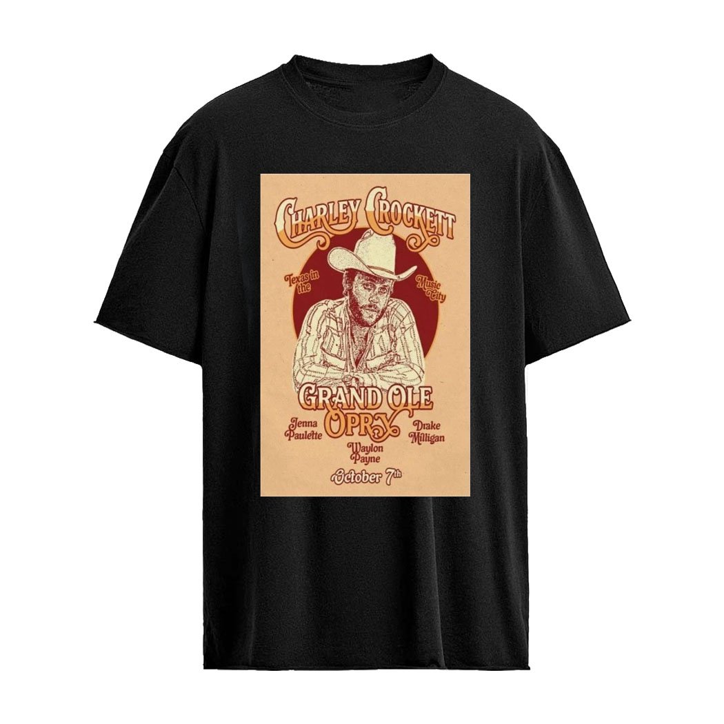 Charley Crockett Nashville TN October 7 2026 Grand Ole Opry Limited Concert Poster Shirt