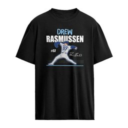 Drew Rasmussen Tampa Bay Rays MLB 57 player baseball signature shirt