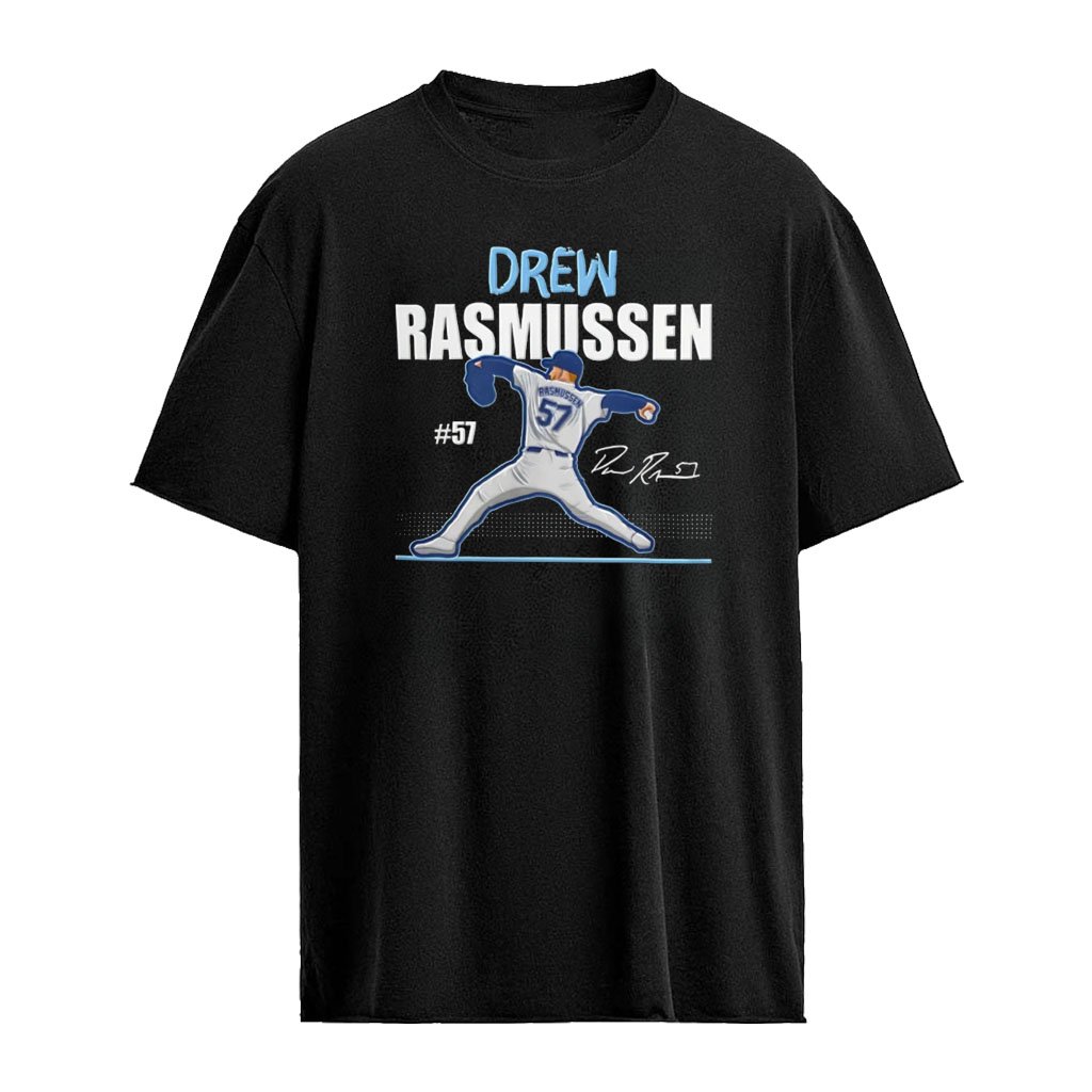 Drew Rasmussen Tampa Bay Rays MLB 57 player baseball signature shirt