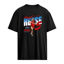 Angel Reese Atlanta Dream WNBA 5 woman dribbling basketball running illustration shirt