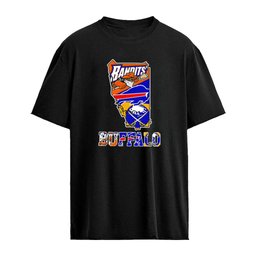Buffalo Sports 3 Team Map Buffalo Sabres Bandits Bills logo shirt