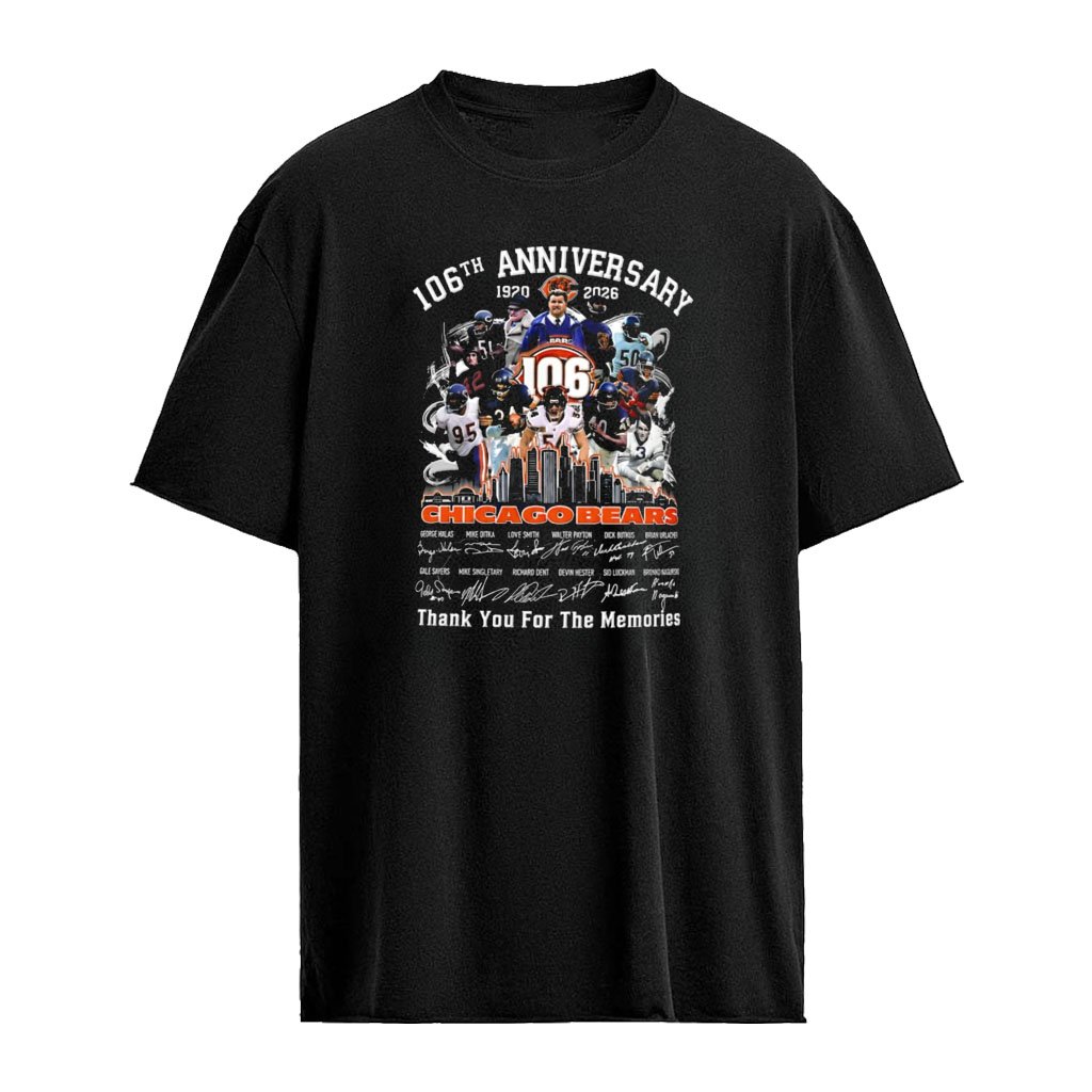 Chicago Bear Bears 106th Anniversary 1920-2026 Thank You For The Memories shirt