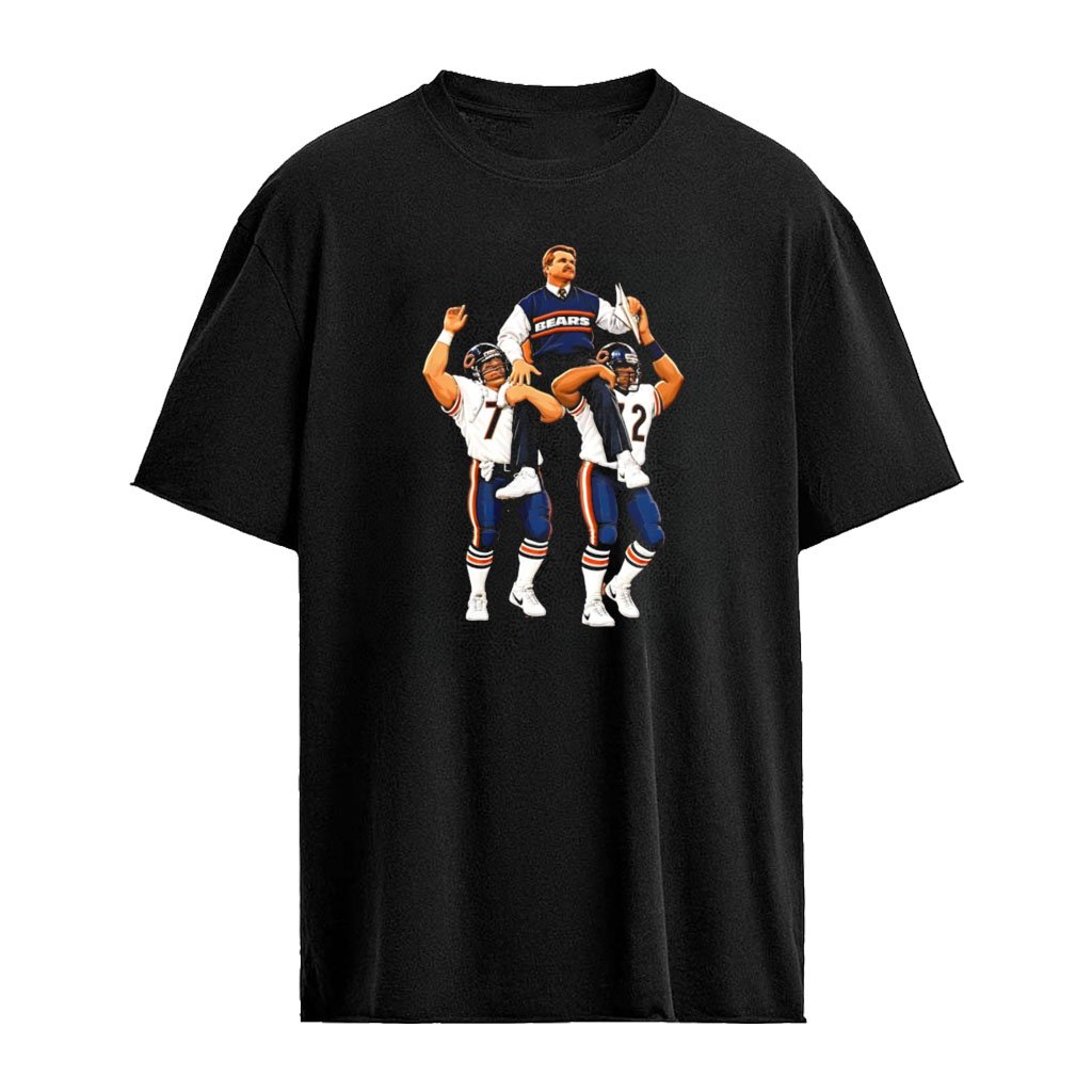 Mike Ditka Chicago Bears football players carrying coach shoulders shirt