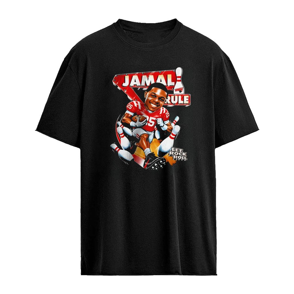 Jamal Rule Let Rock Roll Nebraska Cornhuskers football caricature shirt
