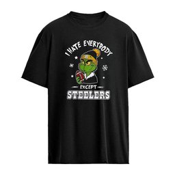 Grinch Pittsburgh Steelers NFL I Hate Everybody Except Steelers Christmas shirt