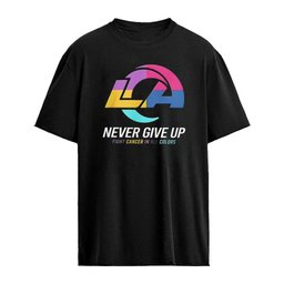 Los Angeles Rams Never Give Up Fight Cancer In All Colors 2026 logo shirt