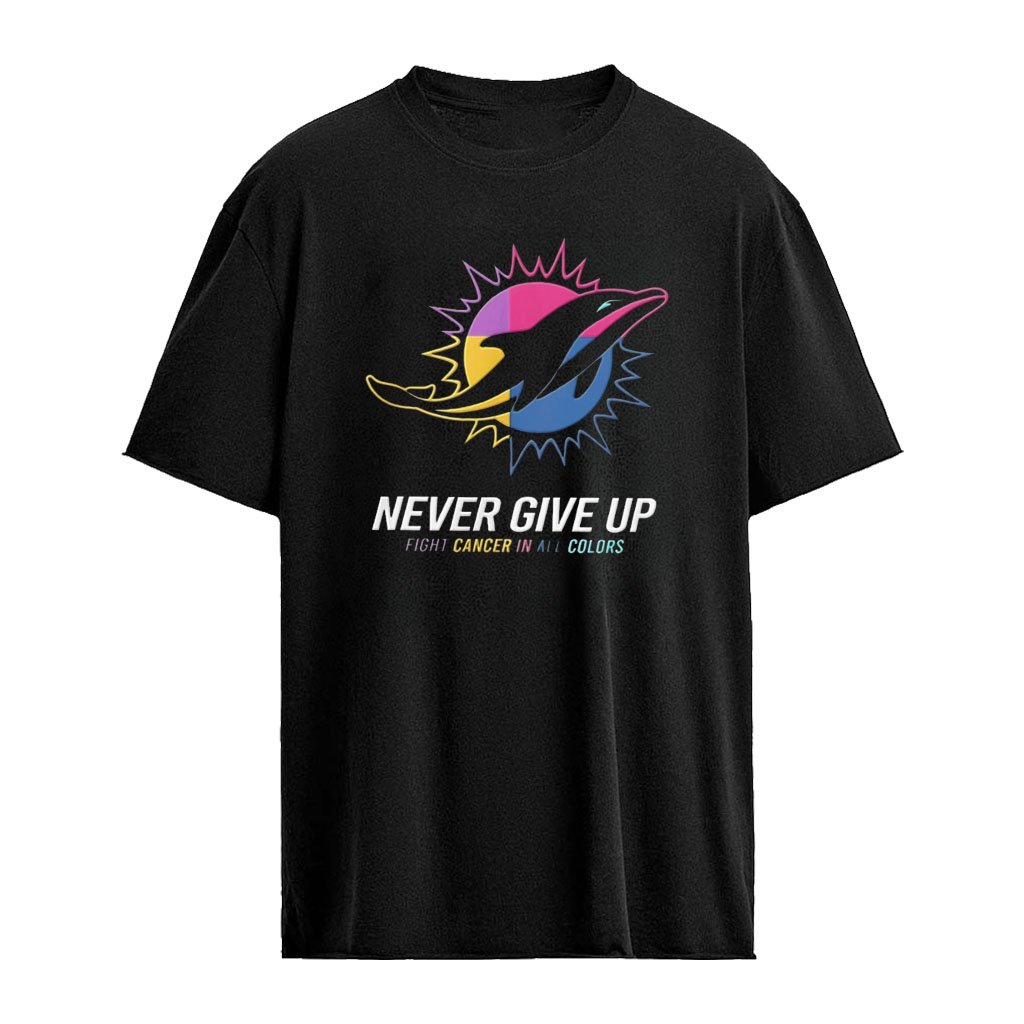 Miami Dolphins Never Give Up Fight Cancer In All Colors 2026 logo shirt