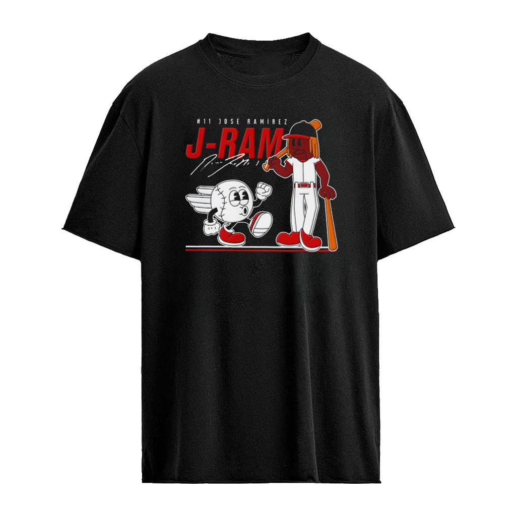 Jose Ramirez Cleveland Guardians MLB cartoon baseball player bat mascot shirt