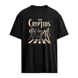 Four Cryptids walking across road shirt