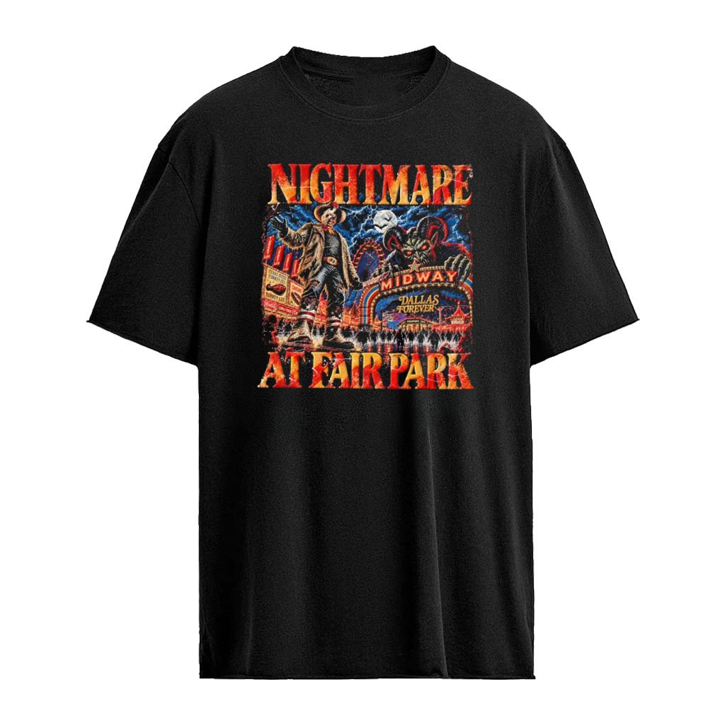 Jason Voorhees Nightmare At Fair Park Dallas Forever demon carnival background shirt