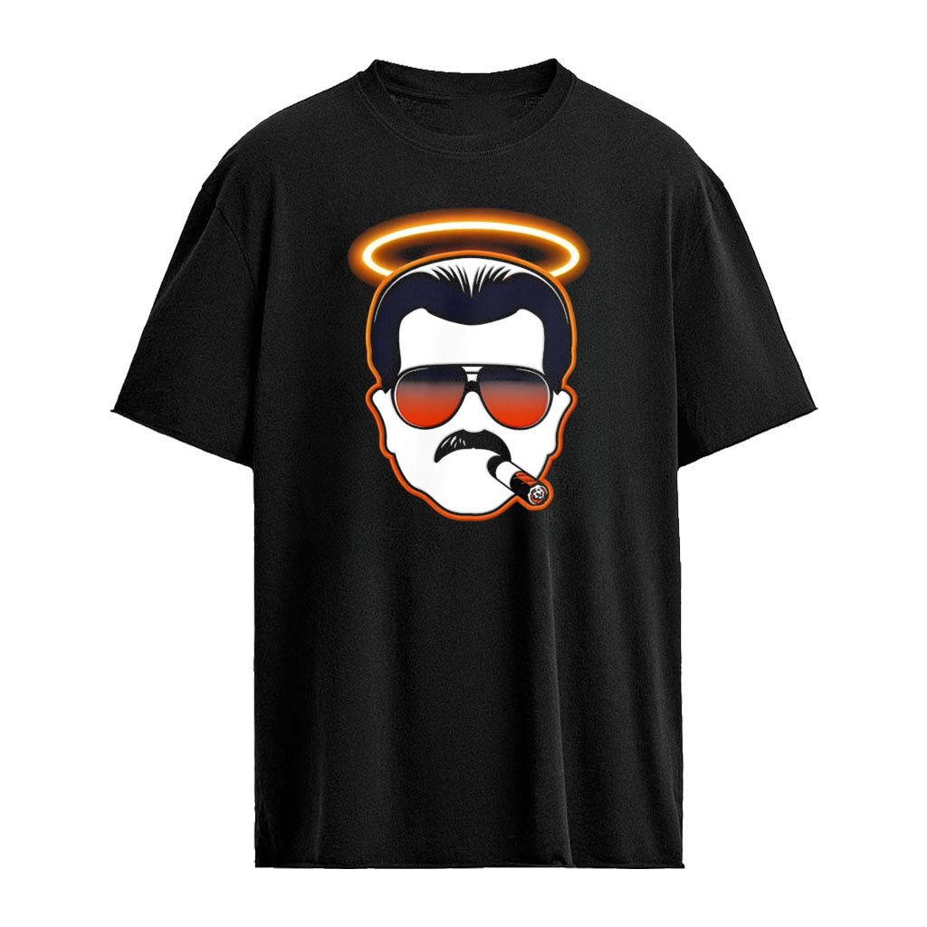 Rip Mike Ditka Chicago Bear face sunglasses mustache cigar halo shirt