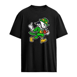 Notre Dame Fighting Irish NCAA leprechaun mascot holding football middle finger shirt