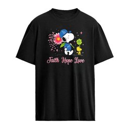 Snoopy Los Angeles Dodgers Breast Cancer Awareness Faith Hope Love shirt