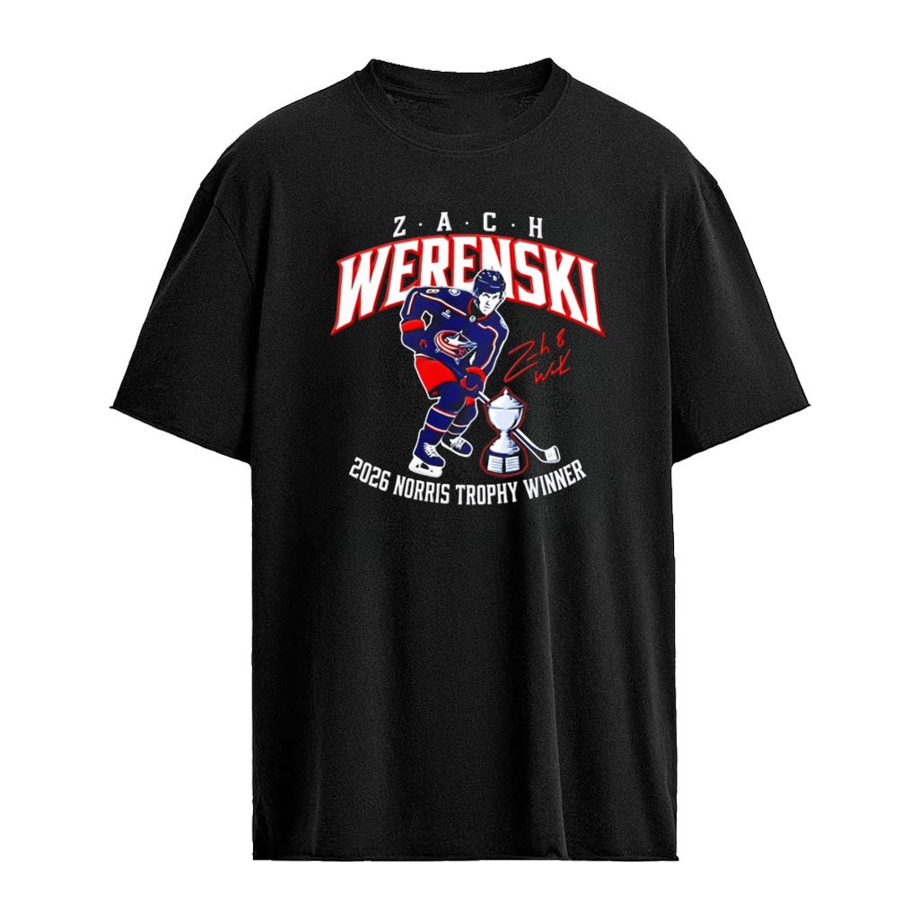 Zach Werenski Columbus Blue Jackets 2026 Norris Trophy Winner signature shirt