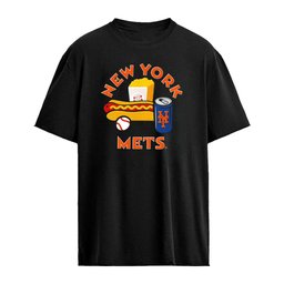 New York Mets MLB popcorn hot dog baseball shirt