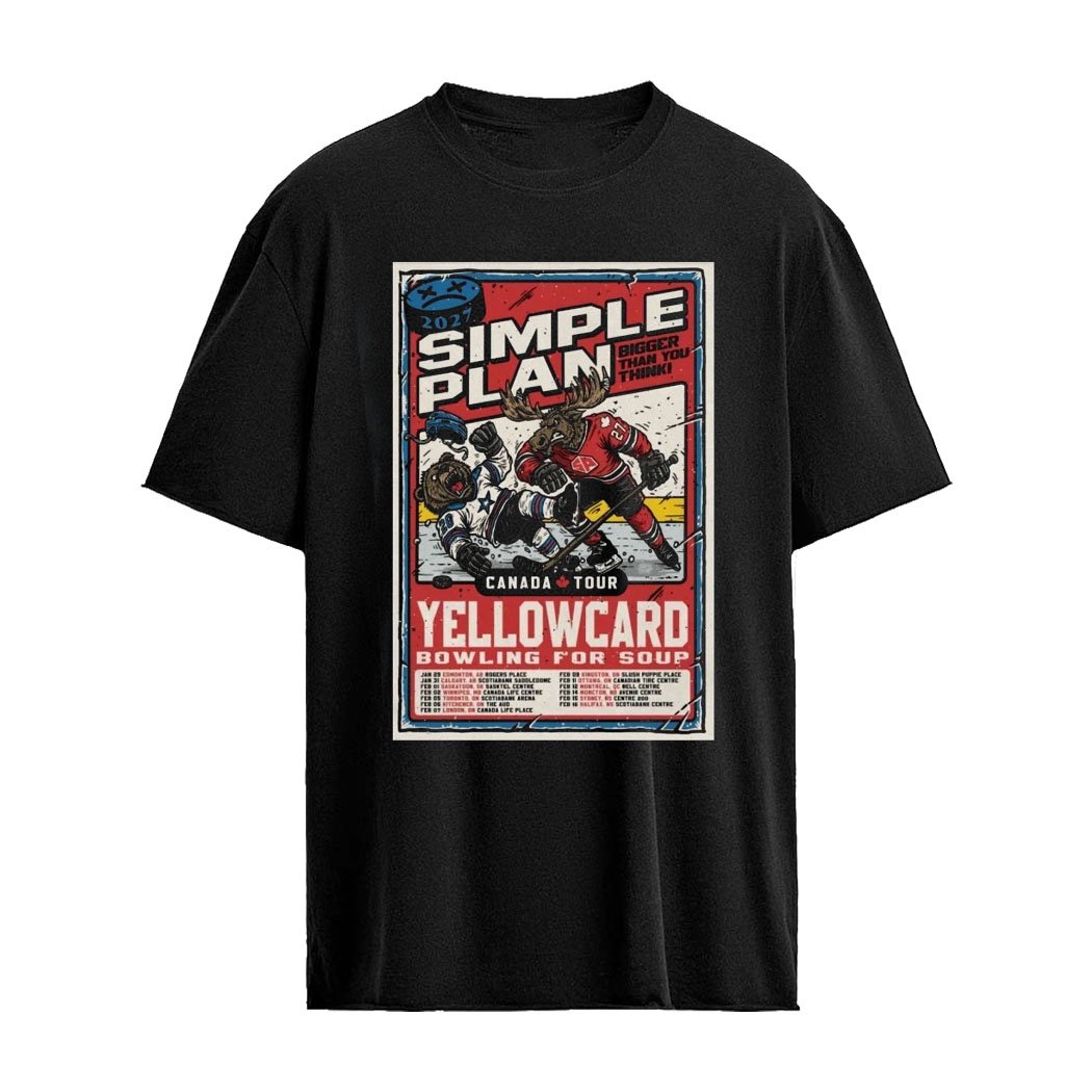 Simple Plan Bigger Than You Think Canada 2026 Tour Poster Shirt