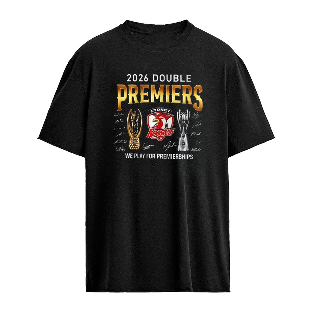 Sydney Roosters 2026 NRL Double Premiers Historic Champions signature shirt