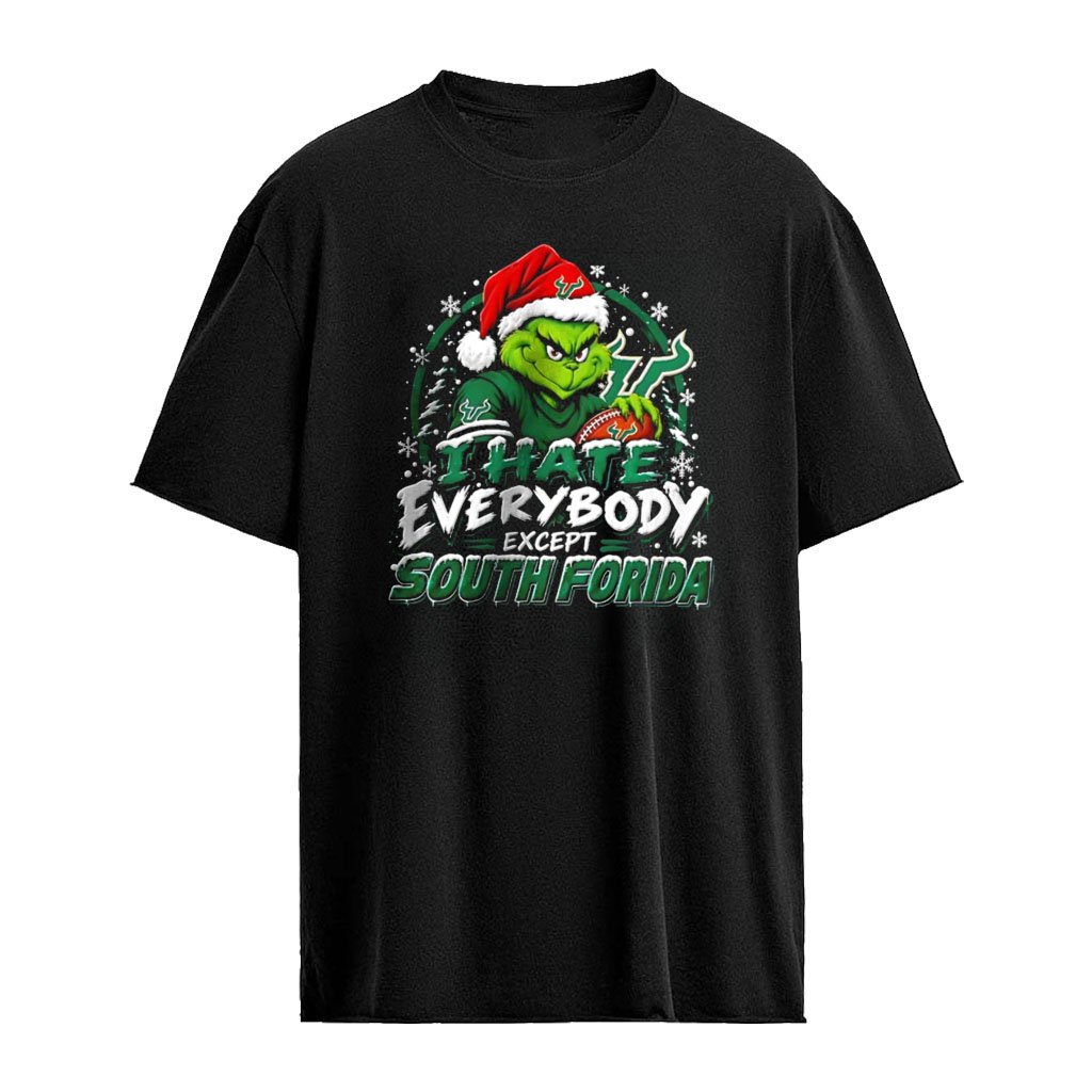 South Florida Bulls Santa Grinch I hate everybody except South Forida Christmas 2026 shirt