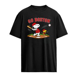 Snoopy and Woodstock Boston Red Sox baseball cartoon shirt