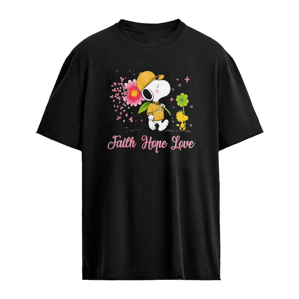 Snoopy Pittsburgh Pirates Breast Cancer Awareness Faith Hope Love shirt