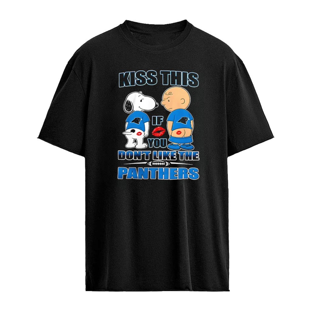Snoopy and Charlie Brown Carolina Panthers show ass kiss this if you don’t like the shirt