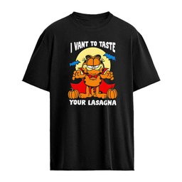 Orange cat Halloween I Vant To Taste Your Lasagna Halloween shirt