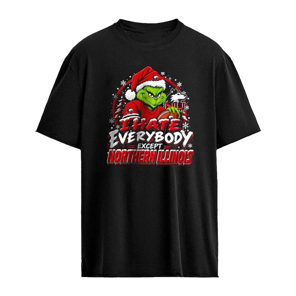 Northern Illinois Huskies Santa Grinch I hate everybody except Northern Illinois Christmas 2026 shirt