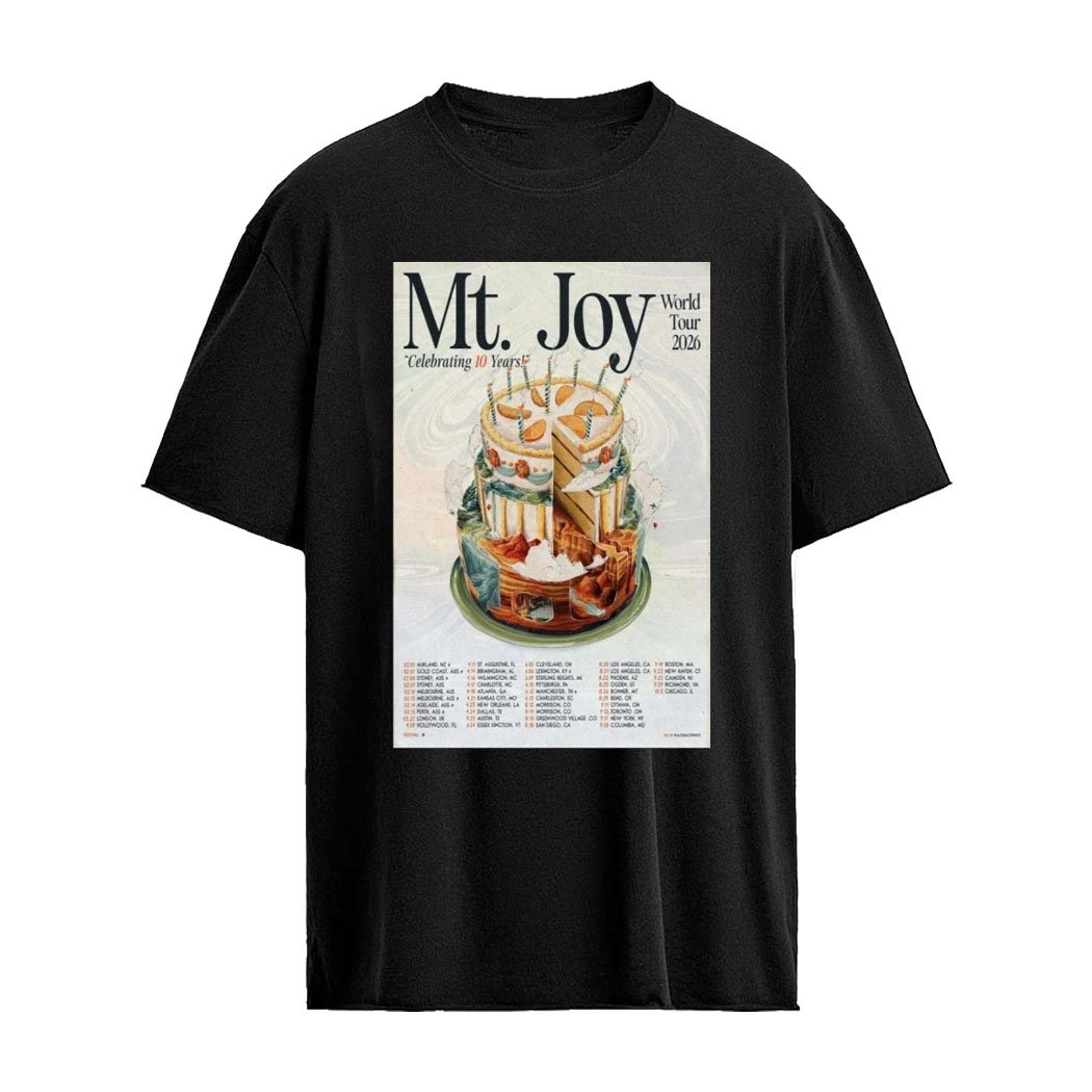 Mt. Joy World Tour 2026 Celebrating 10 Years Poster Shirt