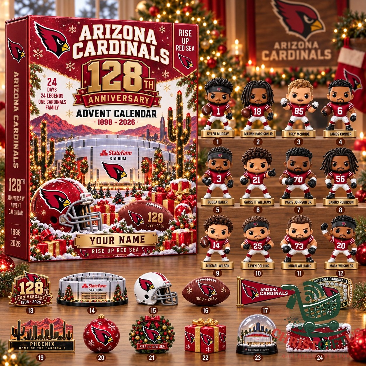 Arizona Cardinals 128th Anniversary 2026 Advent Calendar 24 Day ...
