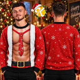 Funny Six Pack Muscle Christmas Gift For Husband Ugly Sweater Funny Fitness Apparel Gifts For Men
