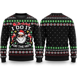 Naughty Santa Sunglasses I Do It For The Ho�s Ugly Christmas Sweater Cheeky Santa Gear Gifts