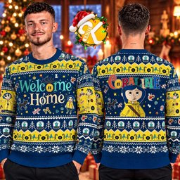Coraline Welcome Home Ugly Christmas Sweater Stop Motion Movie Gear Gifts For Collectors_