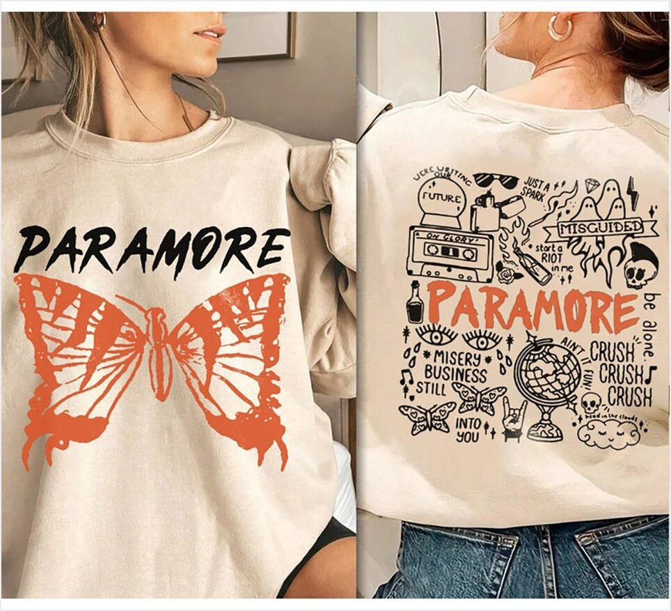 Paramore Sweatshirt, 2 Side Vintage Merch Paramore American Sweatshirt Gifts For Besties Merch Clothing - Lilybirchmarket