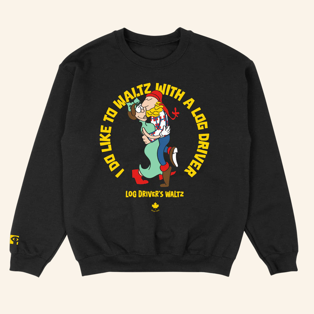 Retrokid Merch Log Driver's Waltz Black Crewneck Sweatshirt Christmas Gifts For Husband - Lilybirchmarket