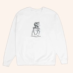 Ariana Grande Merch Christmas Kisses Reindeer Crewneck Sweatshirt Best Gifts For Music Lovers - Lilybirchmarket