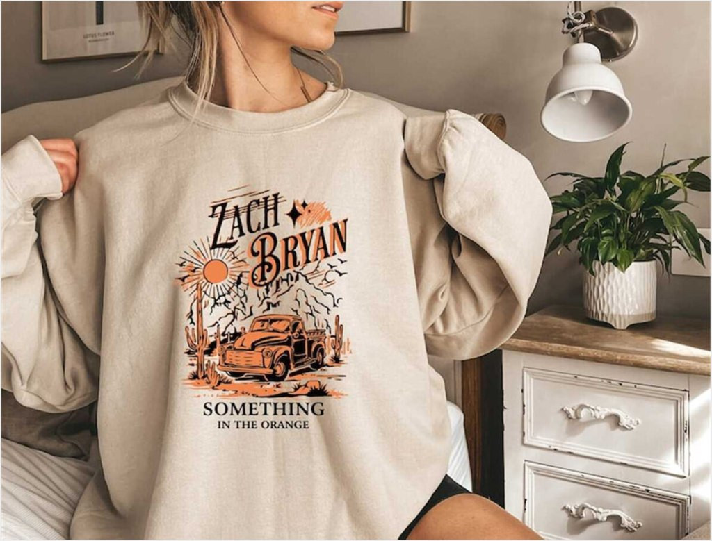 Something In The Orange Zach Bryan Sweatshirt, Vintage Zach Bryan Fan Gift Gifts For Sister - Lilybirchmarket