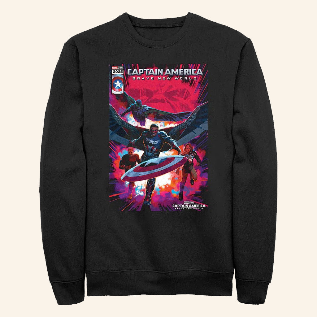 AMC Theatres Merch Captain America Brave New World Team Crewneck Sweatshirt Him Gifts - Lilybirchmarket