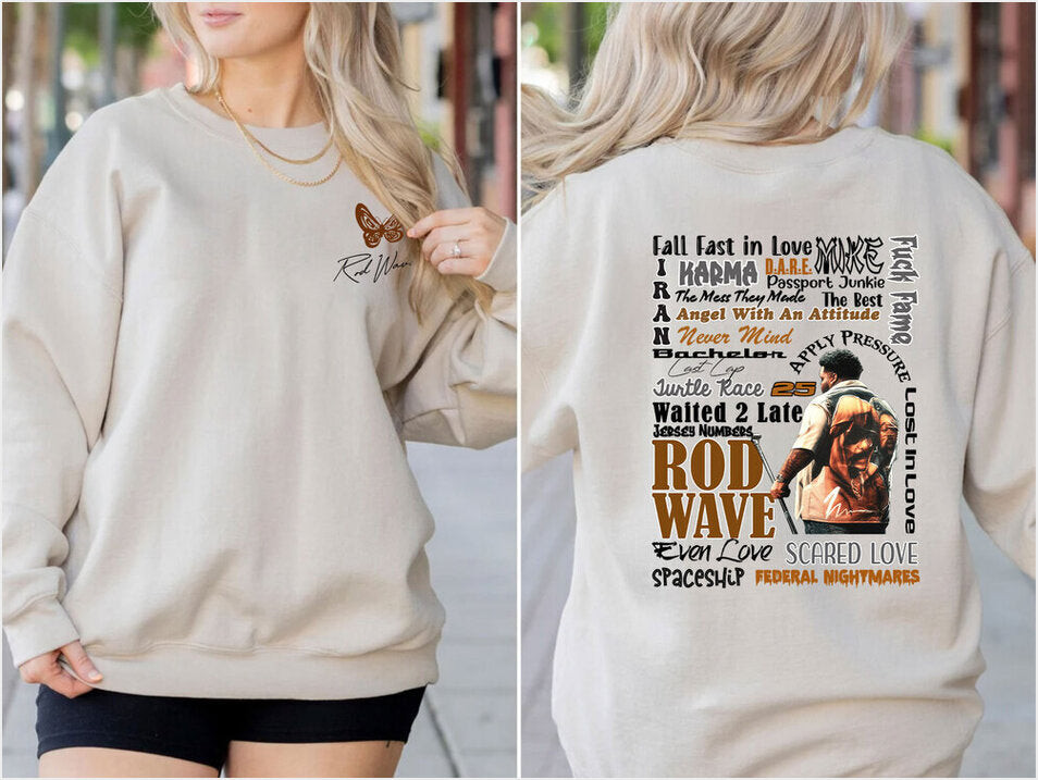 Vintage Rod Wave Last Lap Track List Sweatshirt, Rod Wave Merch, Last Lap Album Merch Gifts For Besties - Lilybirchmarket