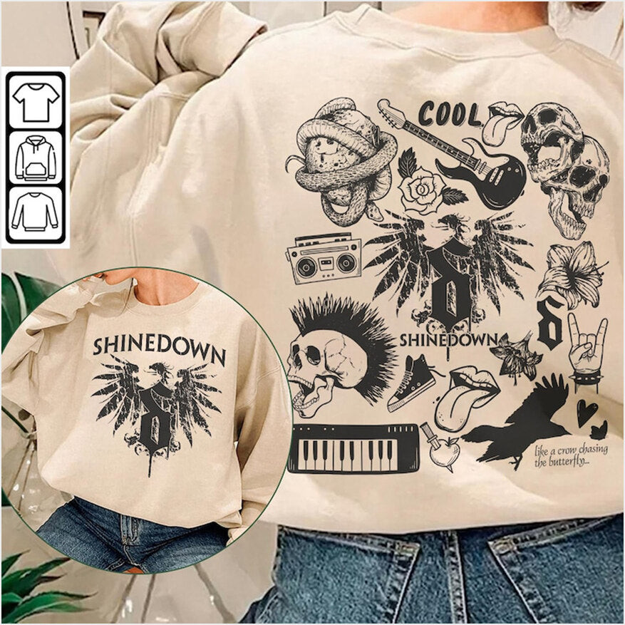 Shinedown Doodle Art Vintage Shinedown Merch Lyric Album Art Sweatshirt Gifts For Friends Trendy Merch - Lilybirchmarket