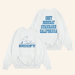 Time After Time Merch Snoopy Cozy Monday Standard California Sweatshirt White Gifts For Friend - Lilybirchmarket
