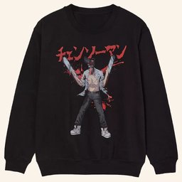 Chainsaw Man Merch Denji Splatter Portrait Sweatshirt Best Gifts For Anime Fans - Lilybirchmarket