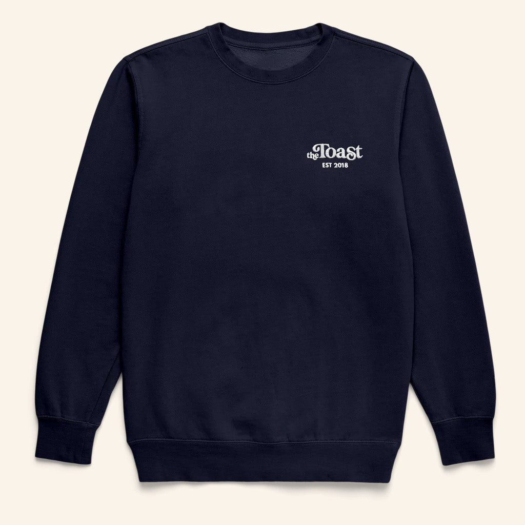 Shop Toast Merch The Toast Logo Crewneck Navy Sweatshirt Christmas Gifts For Him - Lilybirchmarket